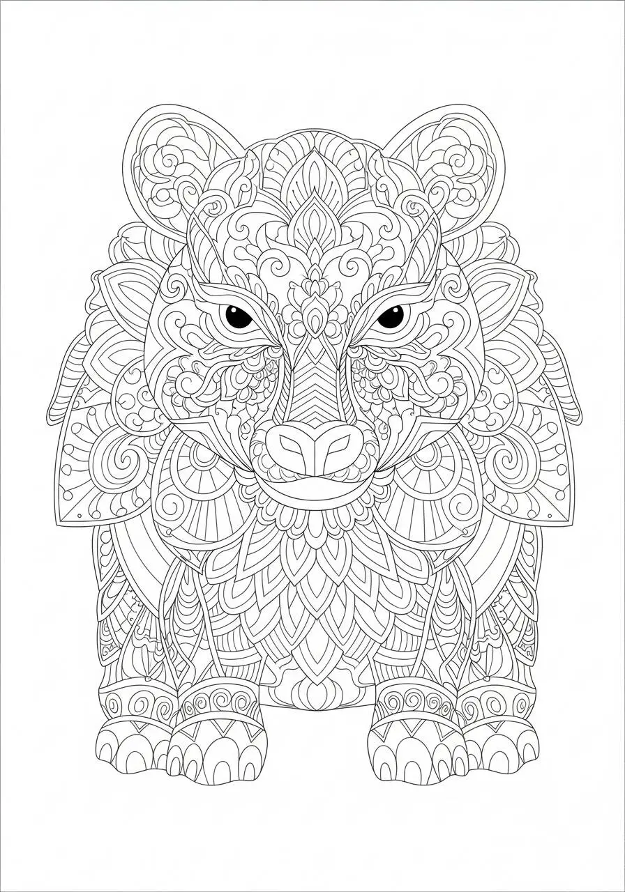 Bear Mandala Coloring Page