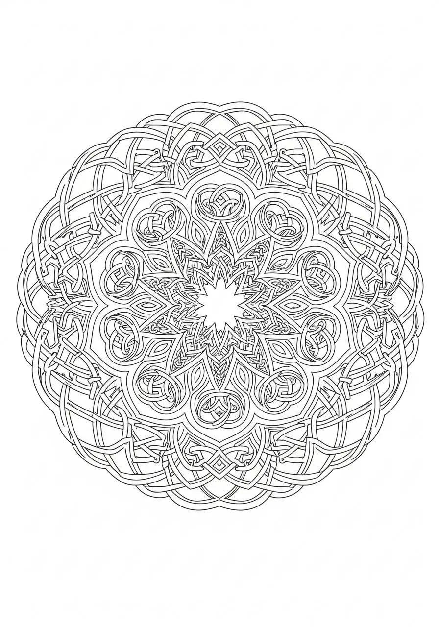 Intricate Mandala Coloring Page