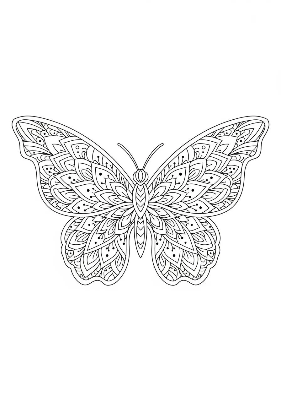Butterfly Mandala Coloring Page