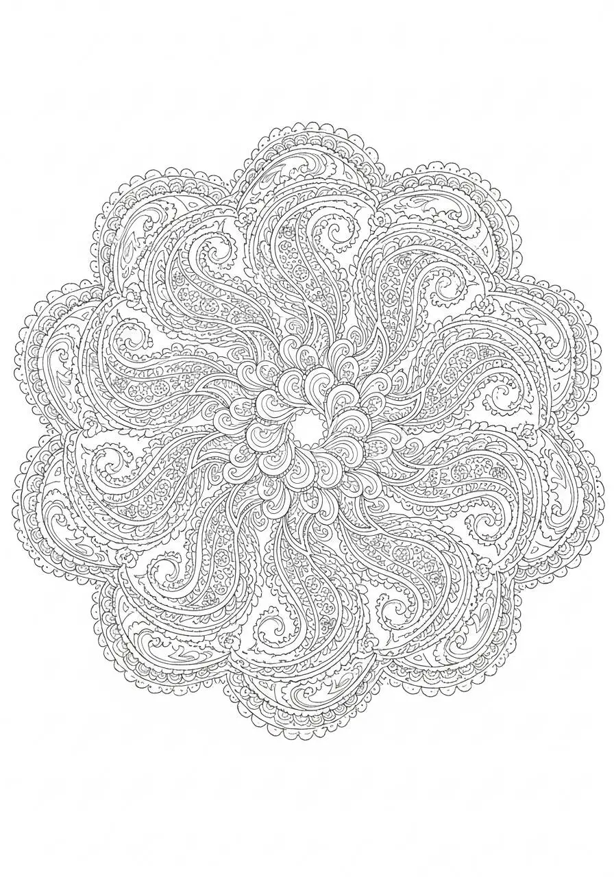 Intricate Floral Mandala Coloring Page