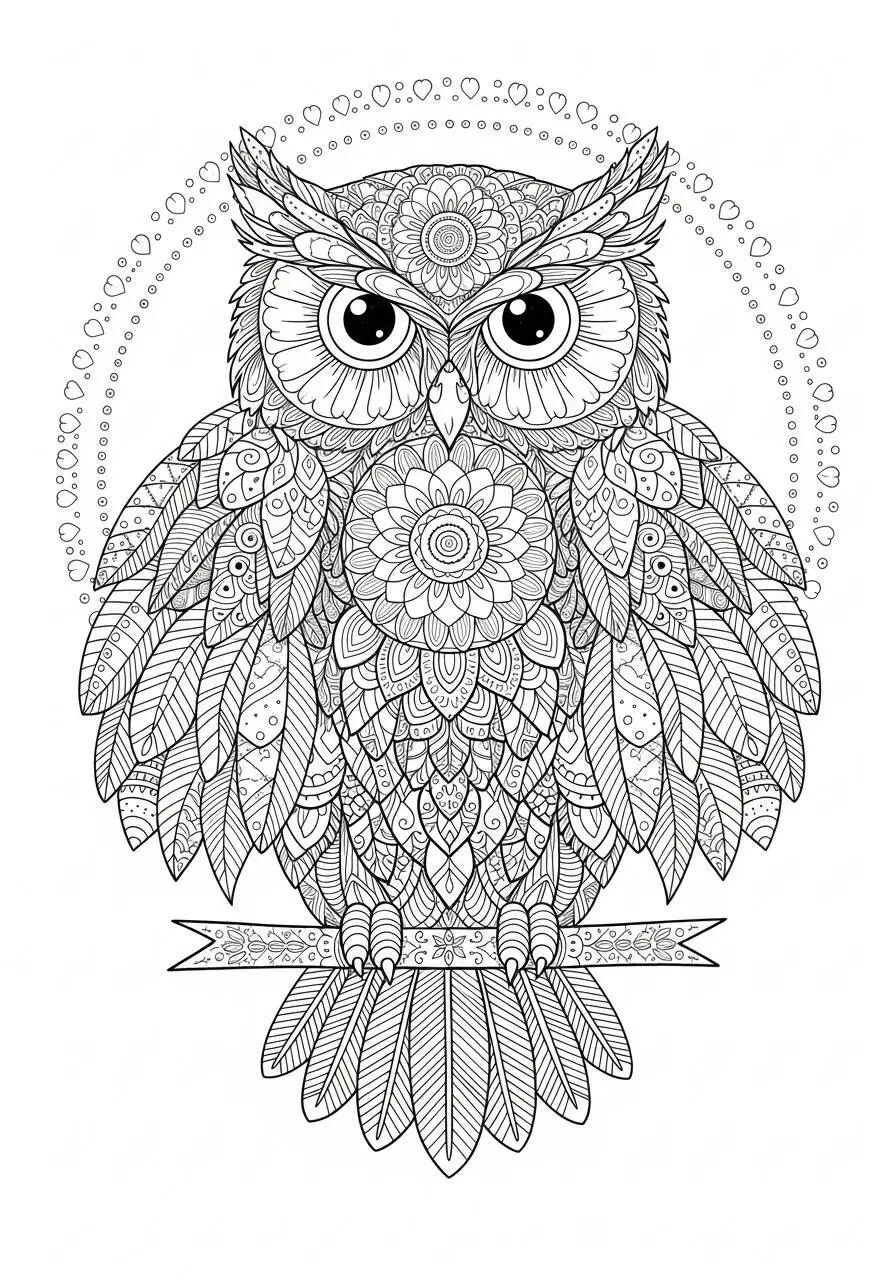 Owl Mandala Coloring Page