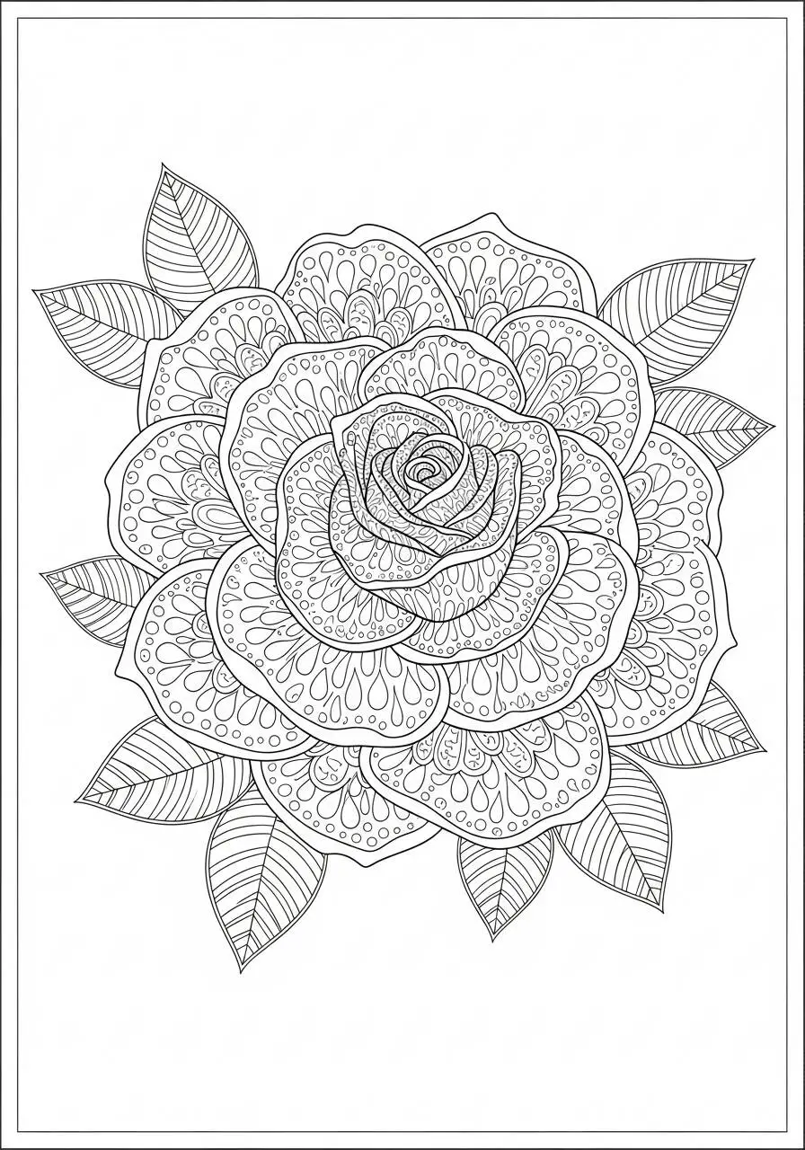 Detailed Flower Mandala Coloring Page