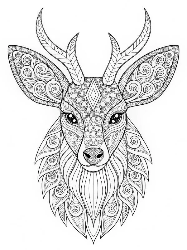 Deer Mandala Coloring Page