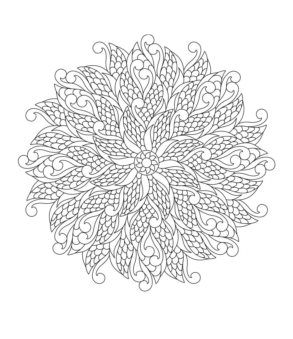 Intricate Floral Mandala Coloring Page