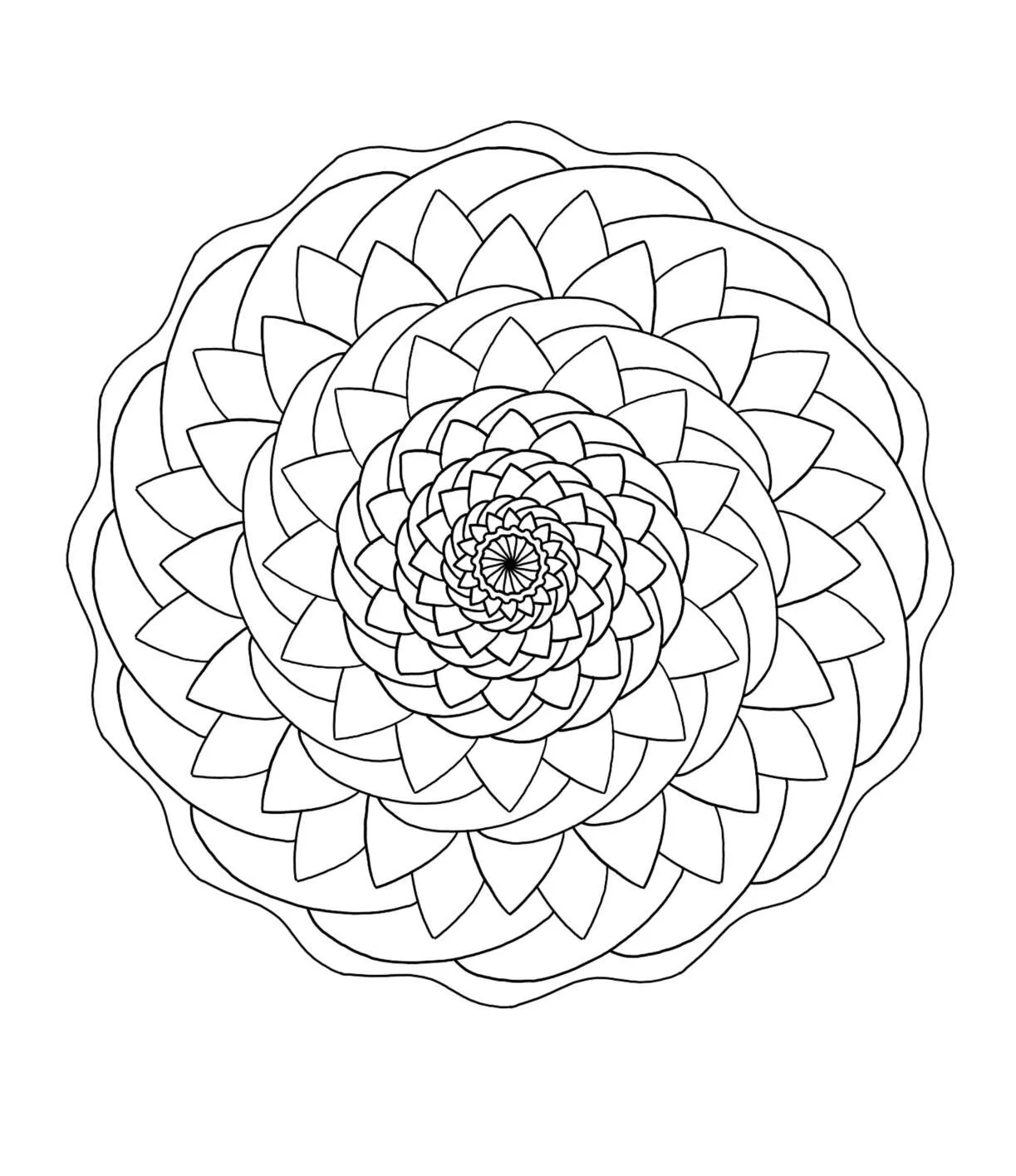 Desenho de Mandala Floral para Colorir