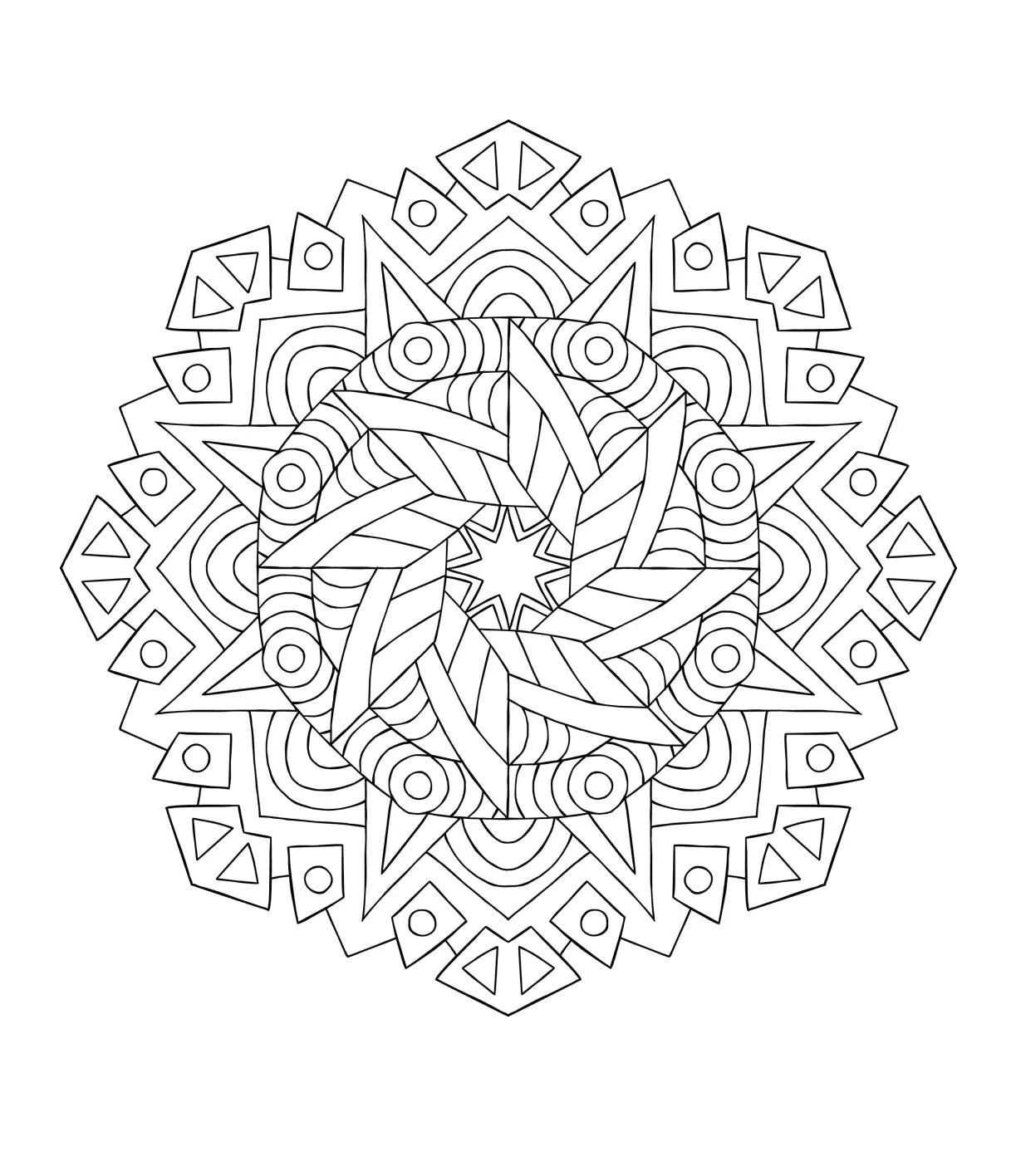 Intricate Geometric Mandala Coloring Page
