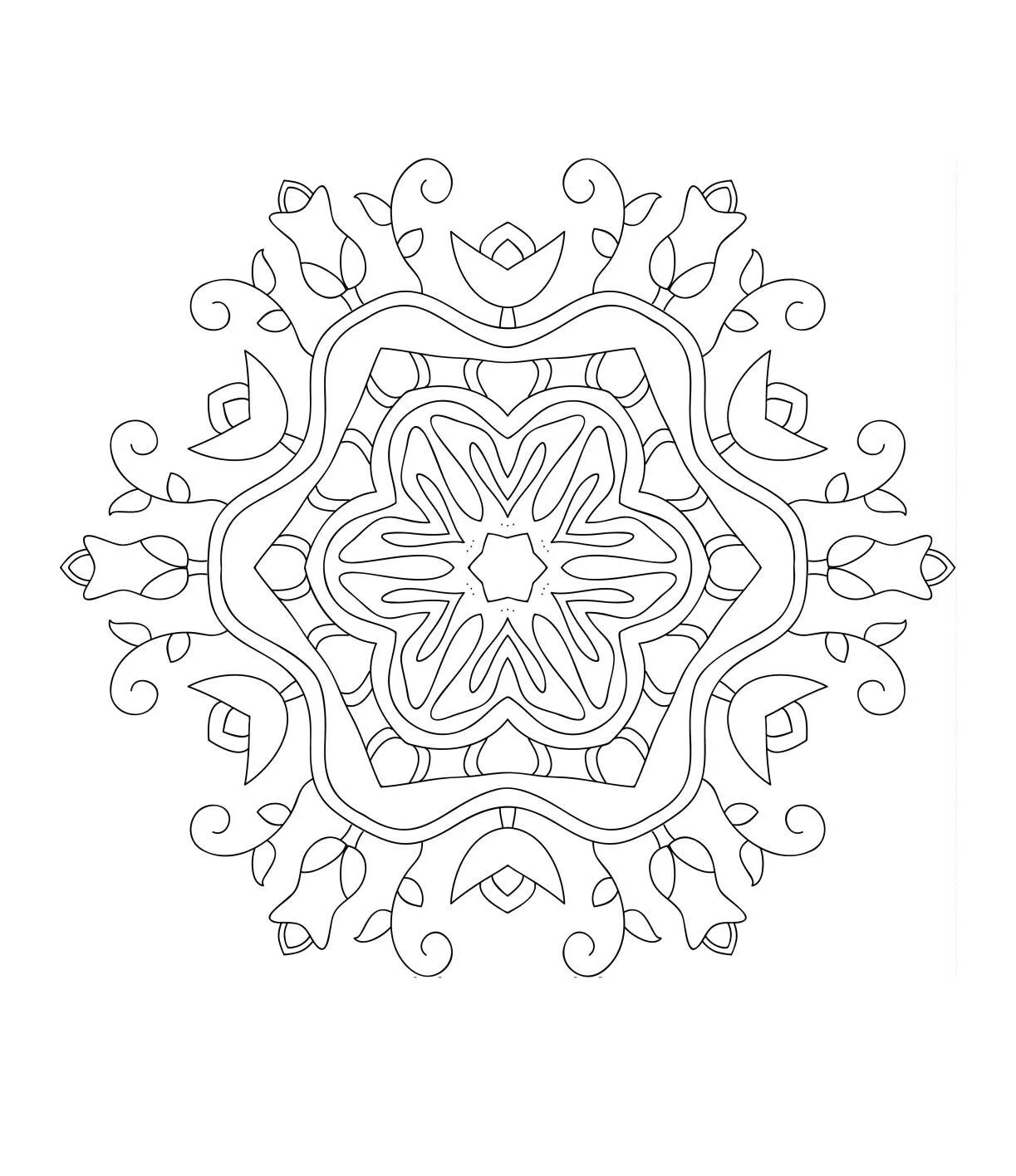 Intricate Floral Mandala Coloring Page