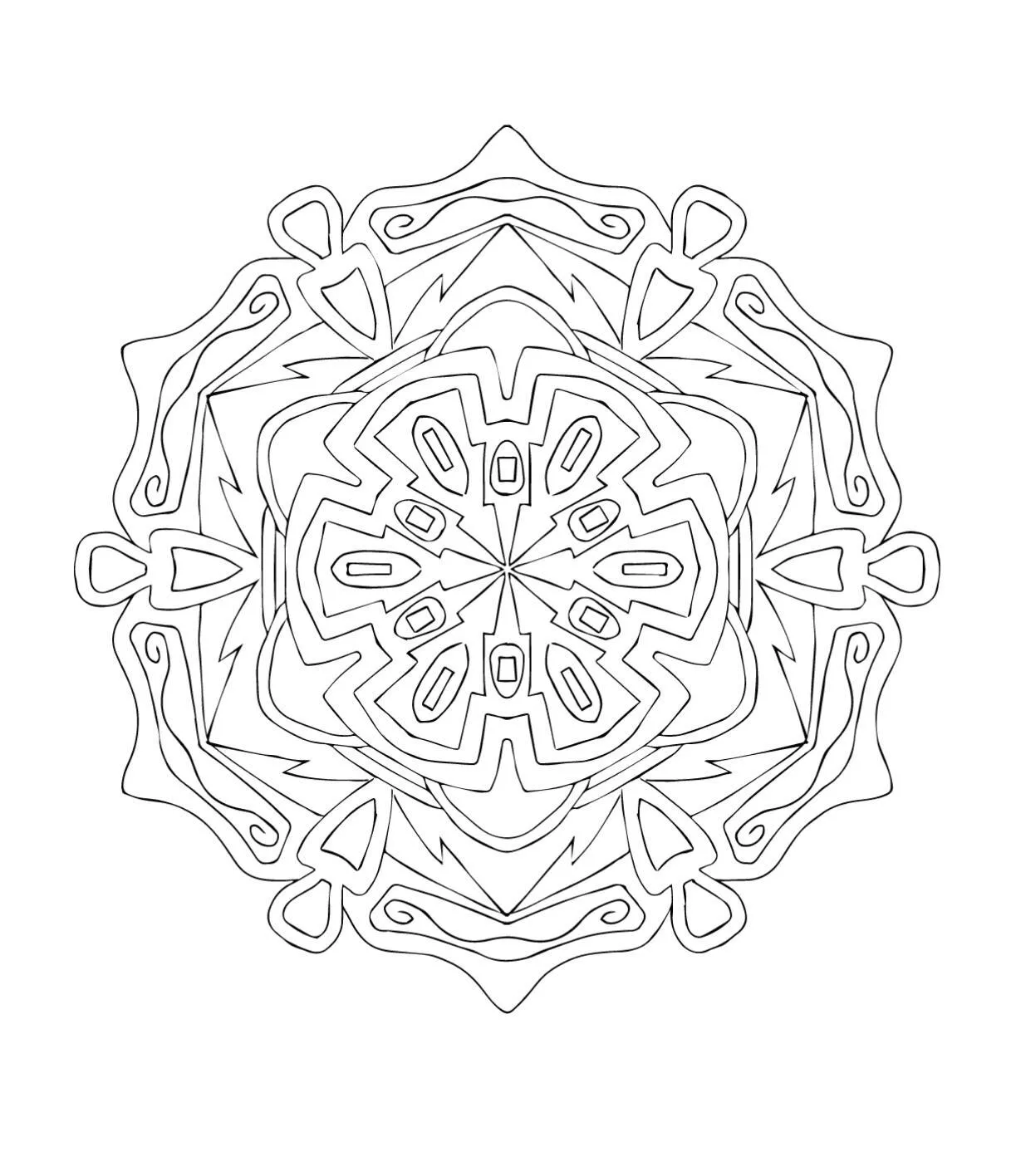 Geometric Mandala Coloring Page