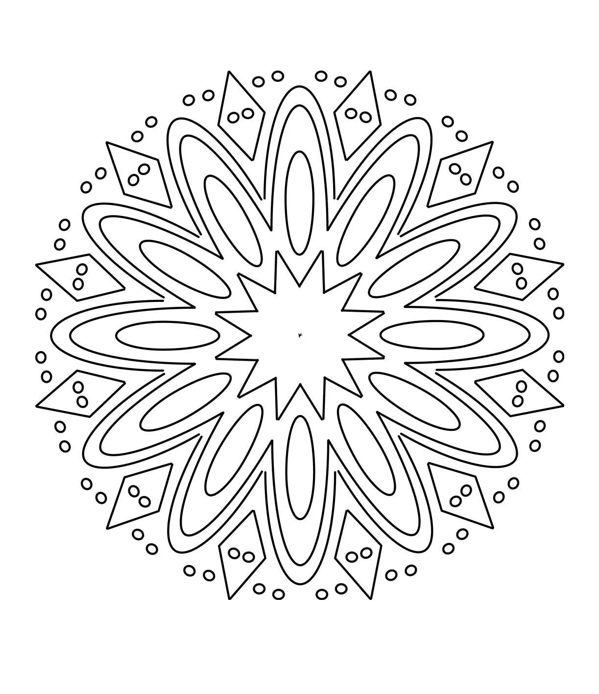 Simple Floral Mandala Coloring Page