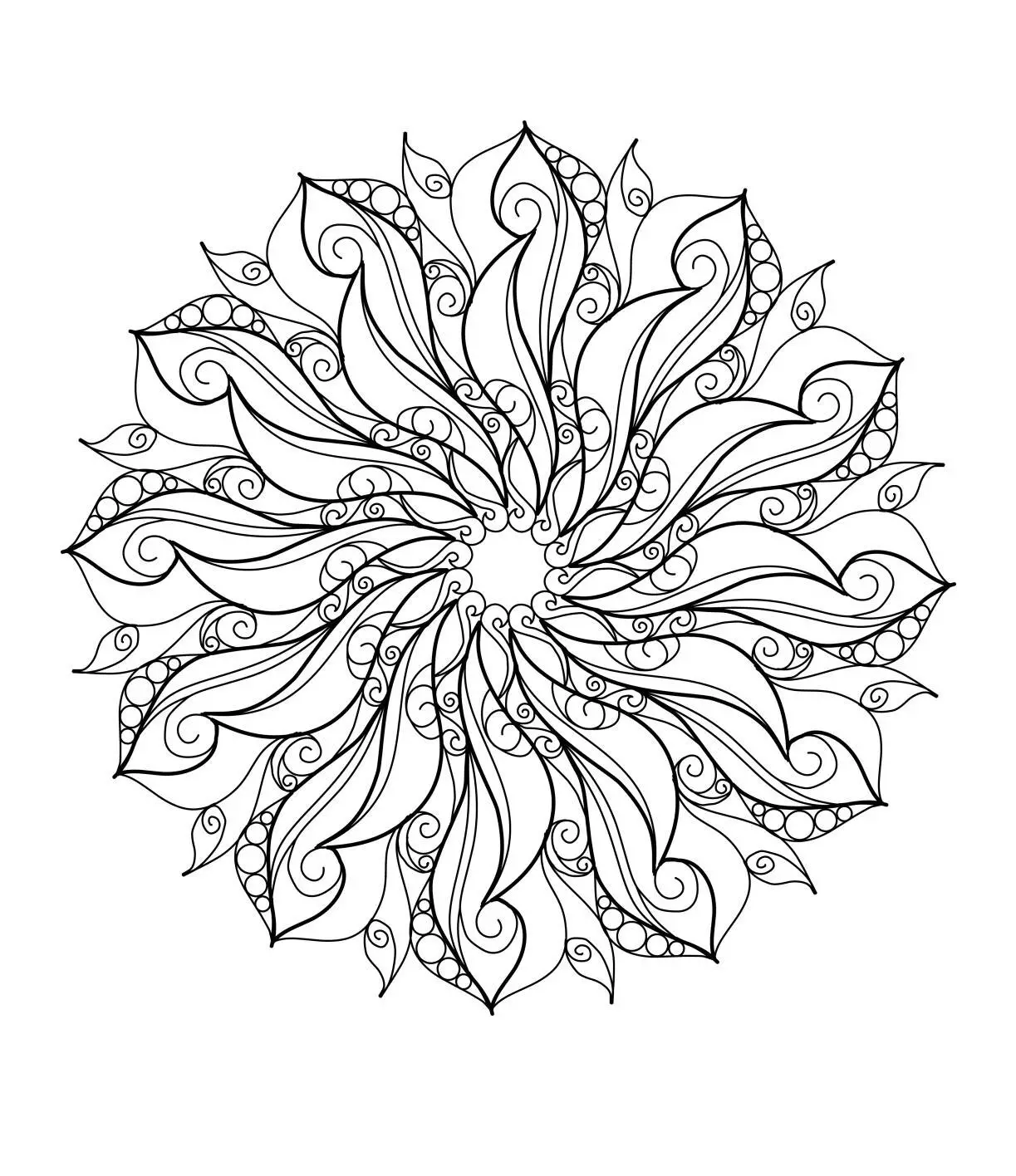 Intricate Floral Mandala Coloring Page