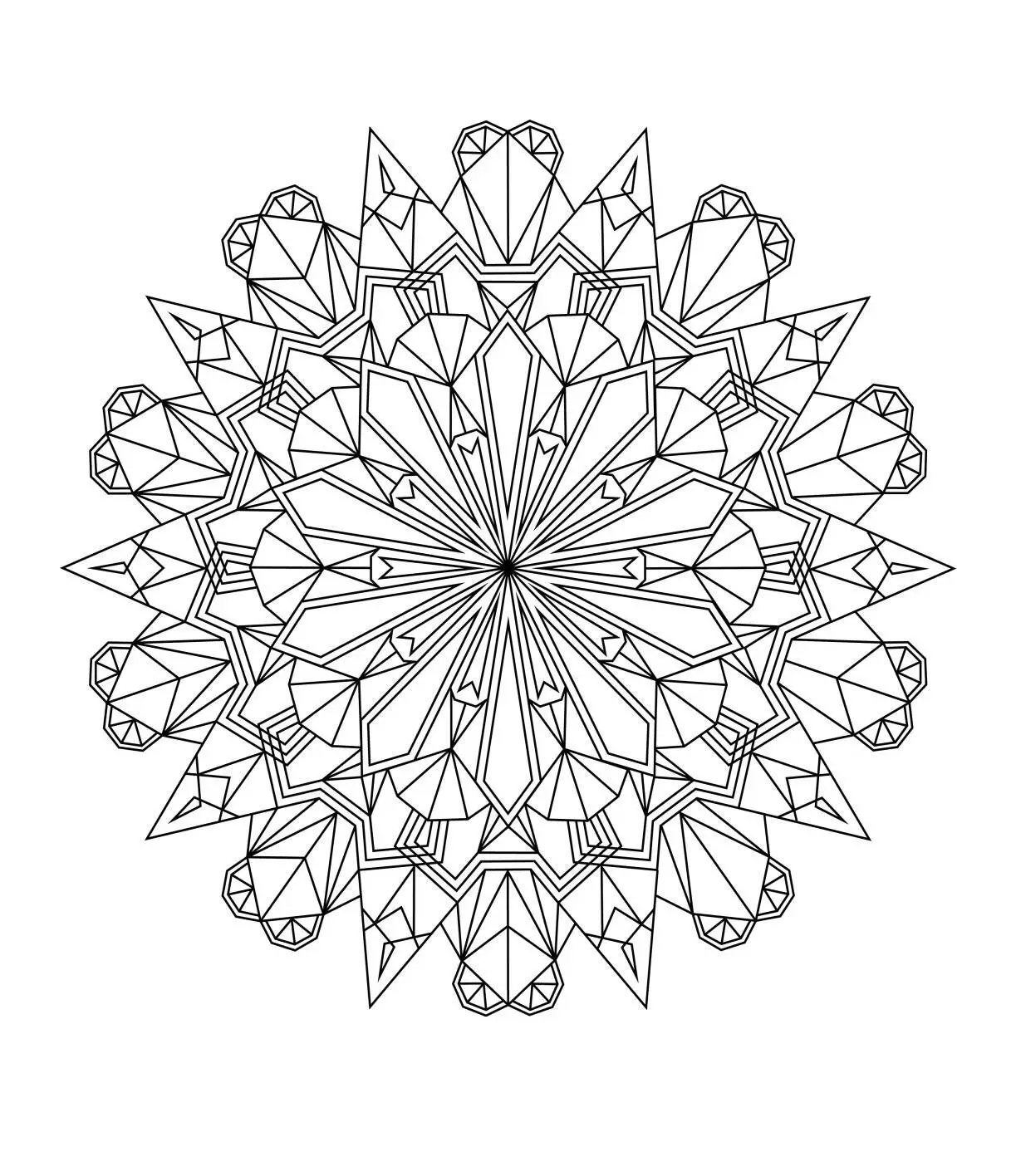 Geometric Mandala Coloring Page