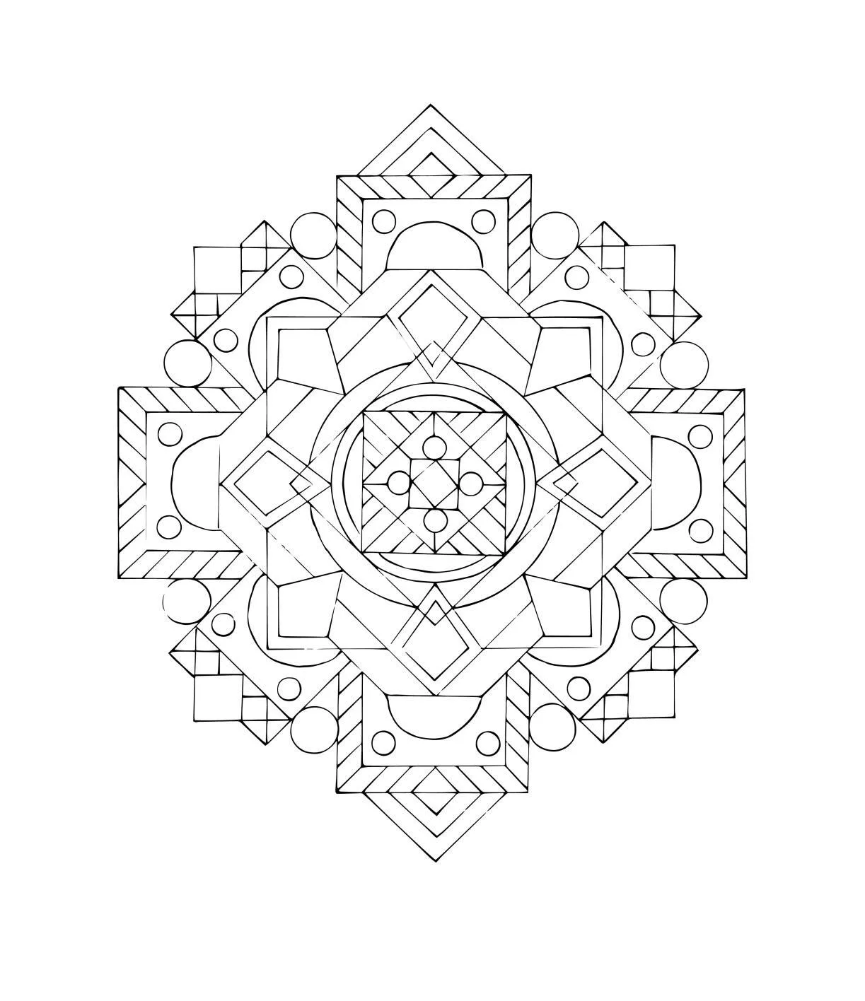 Geometric Mandala Coloring Page