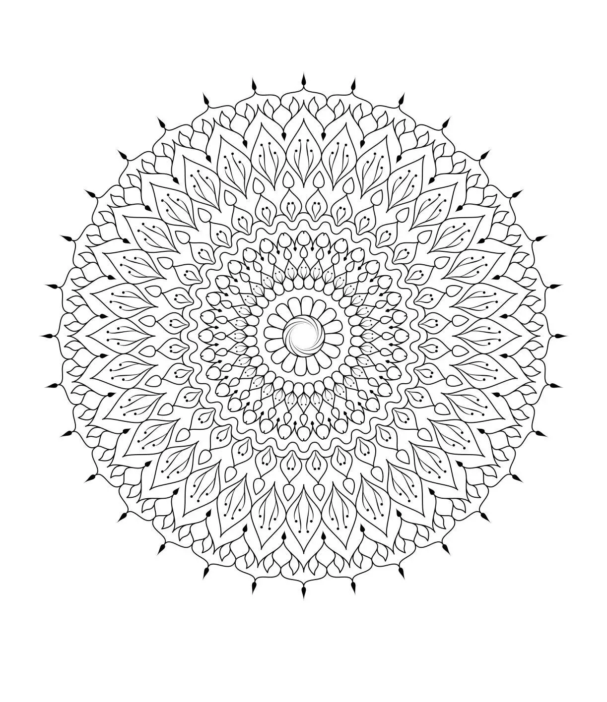 Intricate Floral Mandala Coloring Page