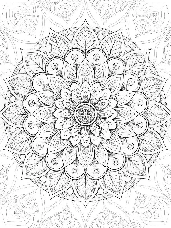 Intricate Floral Mandala Coloring Page