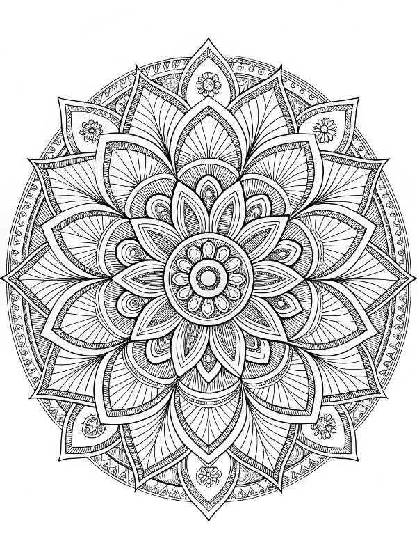 Floral Mandala Coloring Page