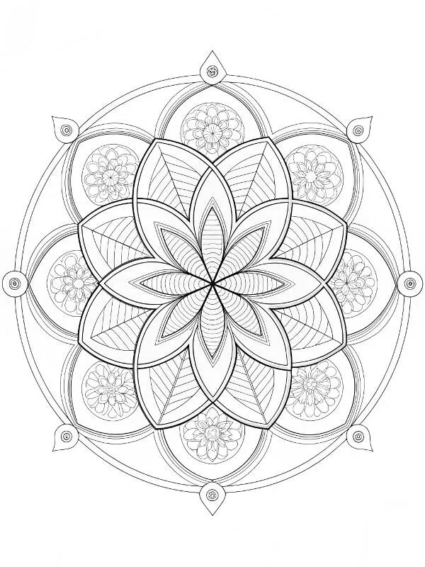 Intricate Floral Mandala Coloring Page