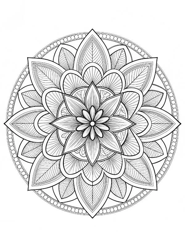 Desenho de Mandala Floral Intrincada para Colorir