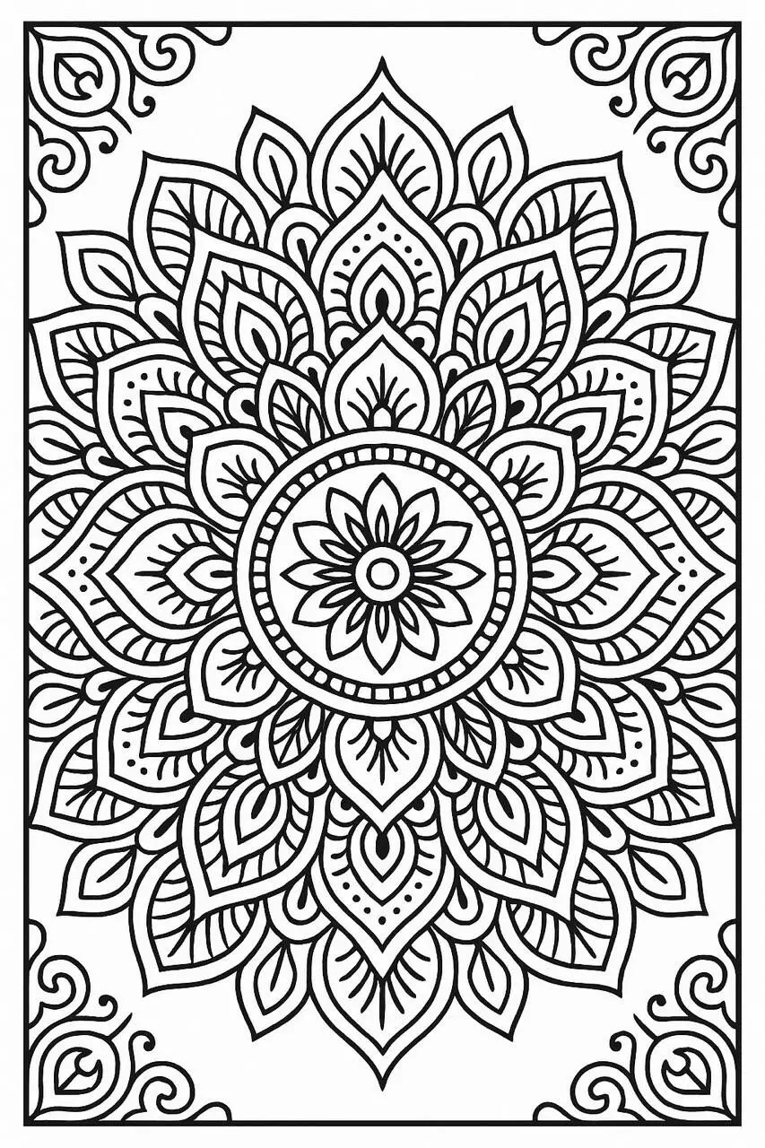 Intricate Floral Mandala Coloring Page