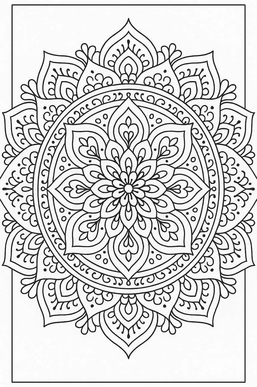Intricate Floral Mandala Coloring Page
