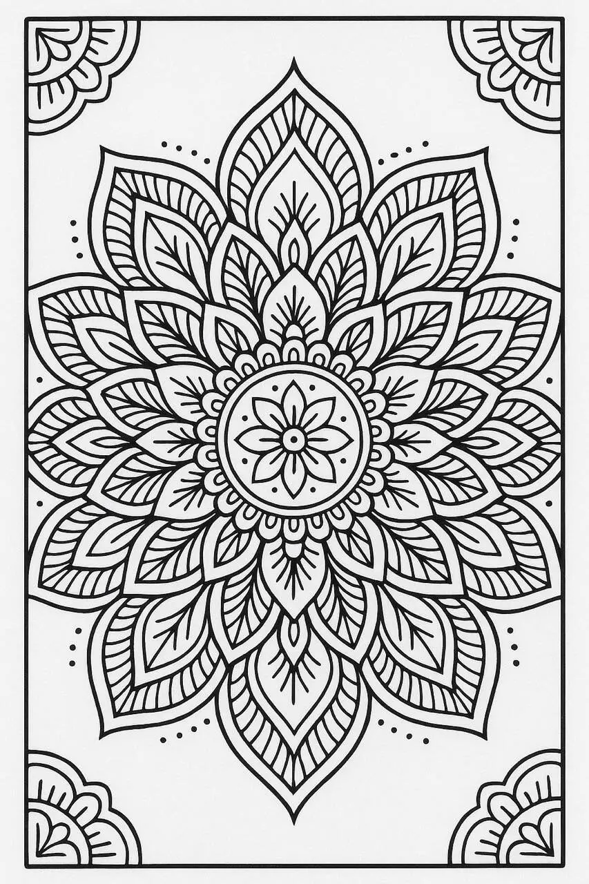 Intricate Floral Mandala Coloring Page