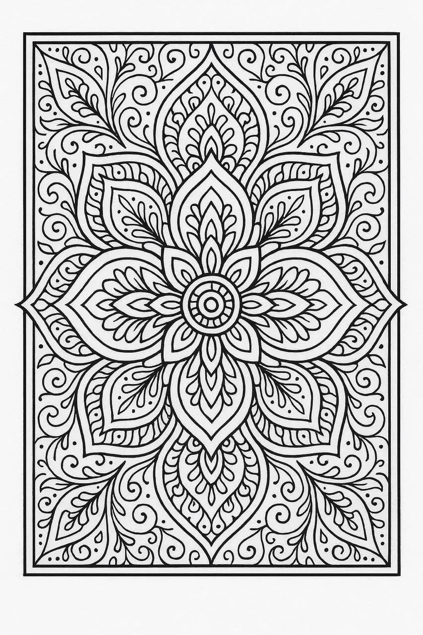 Intricate Floral Mandala Coloring Page