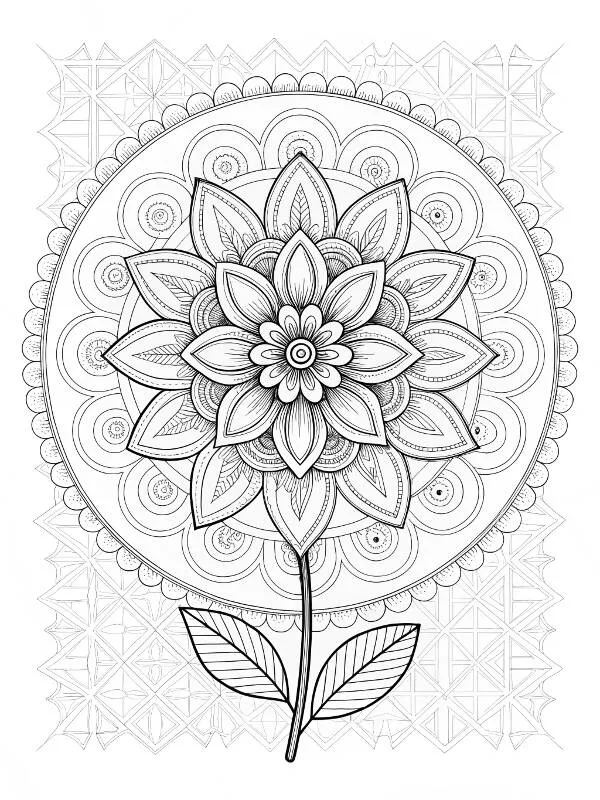 Intricate Floral Mandala Coloring Page