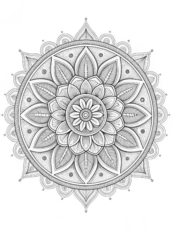 Intricate Floral Mandala Coloring Page