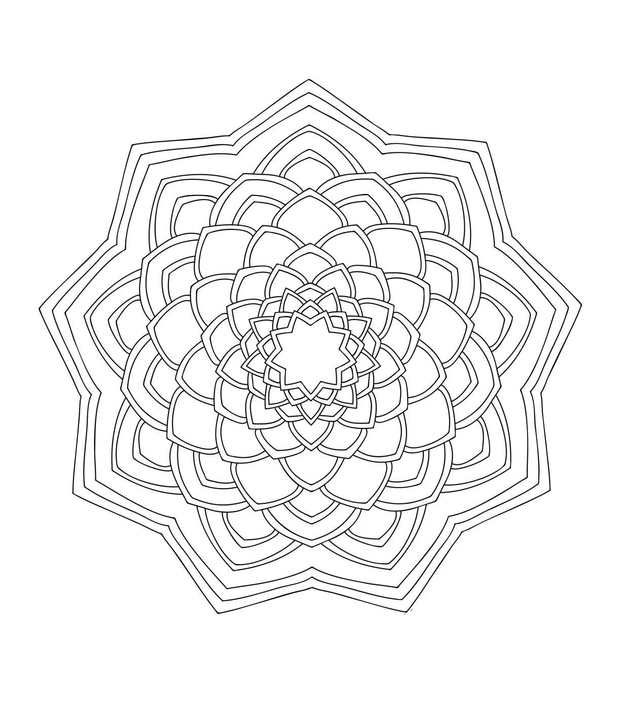 Geometric Mandala Coloring Page