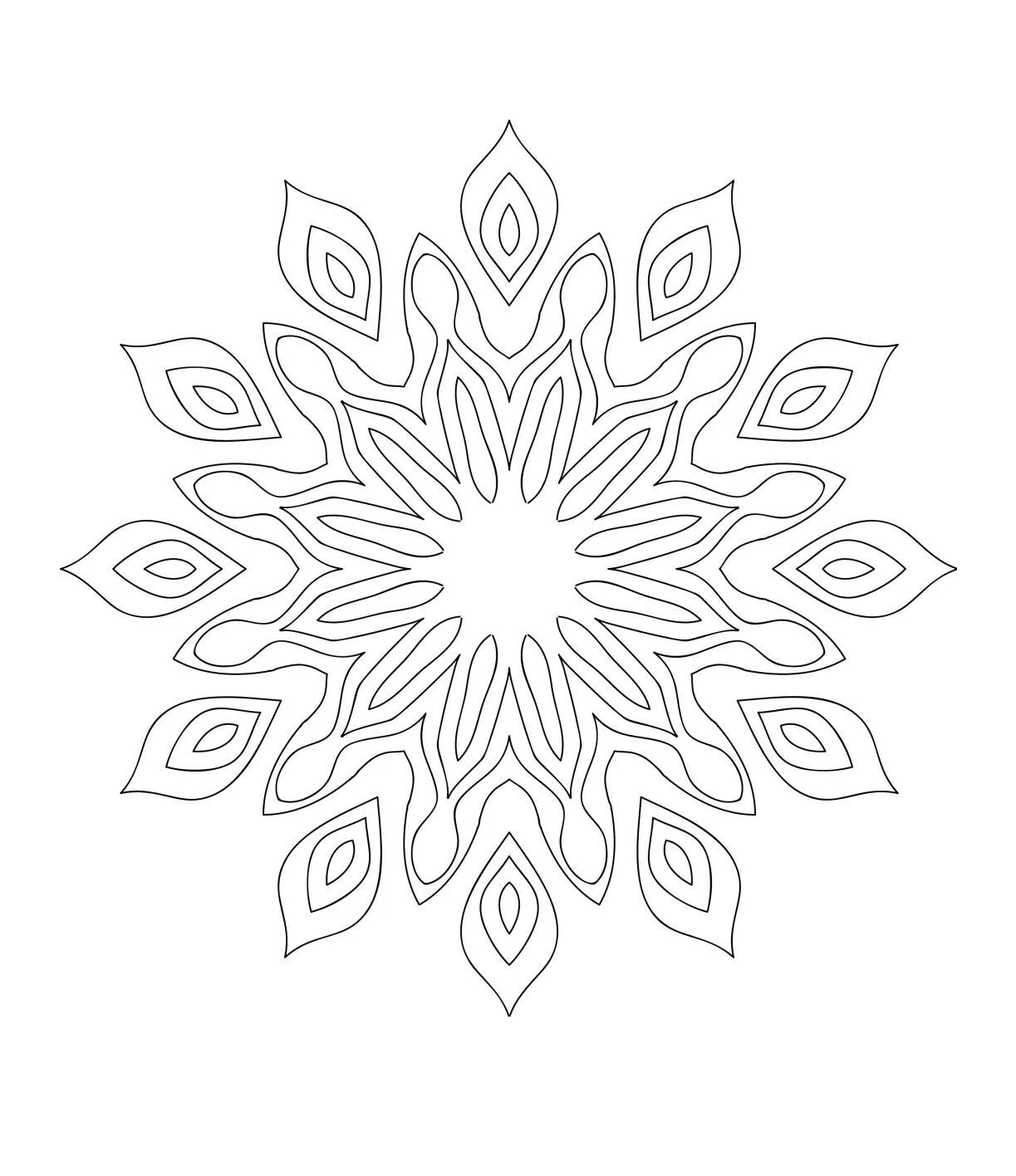 Simple Floral Mandala Coloring Page