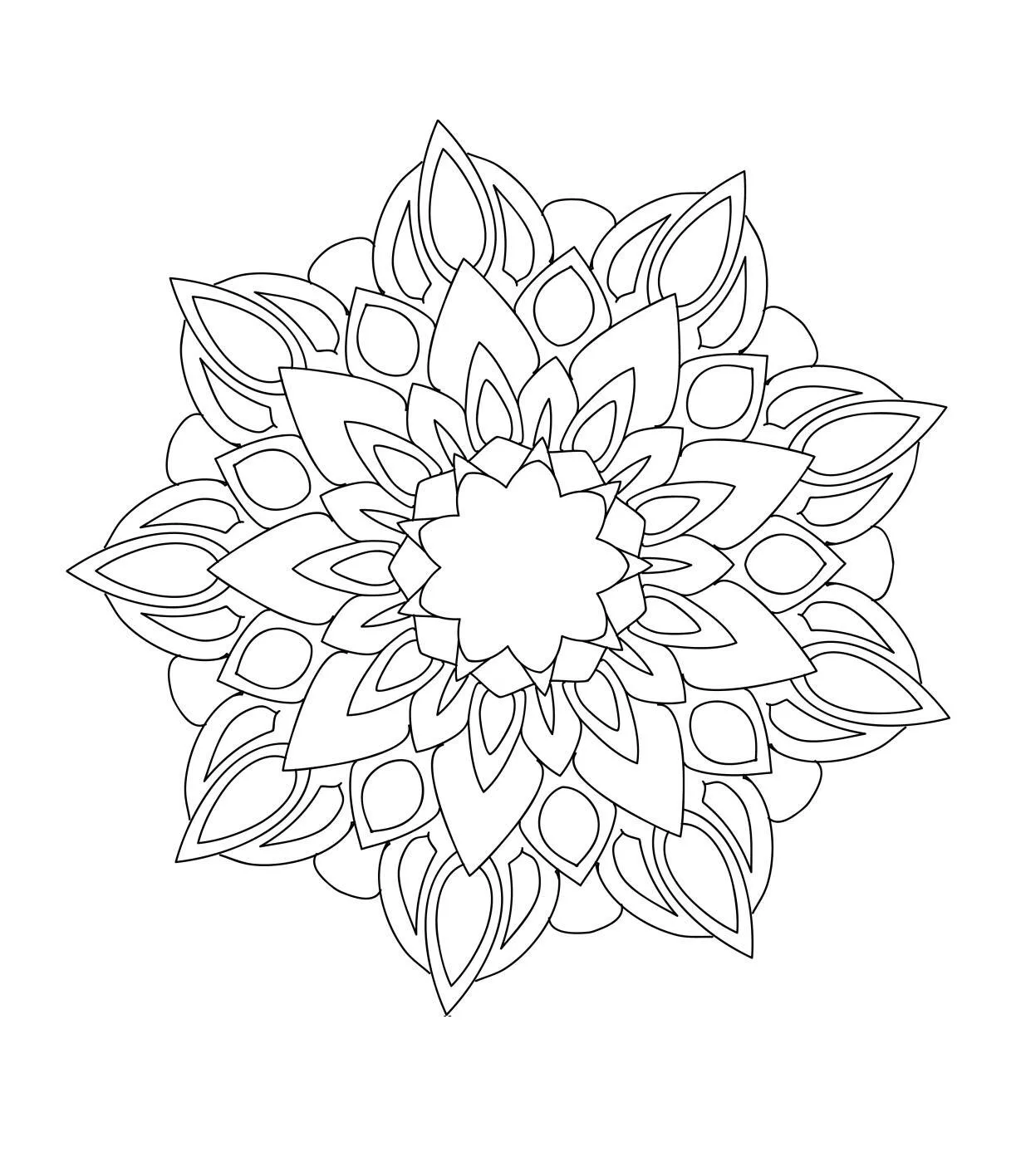 Desenho de Mandala Floral para Colorir