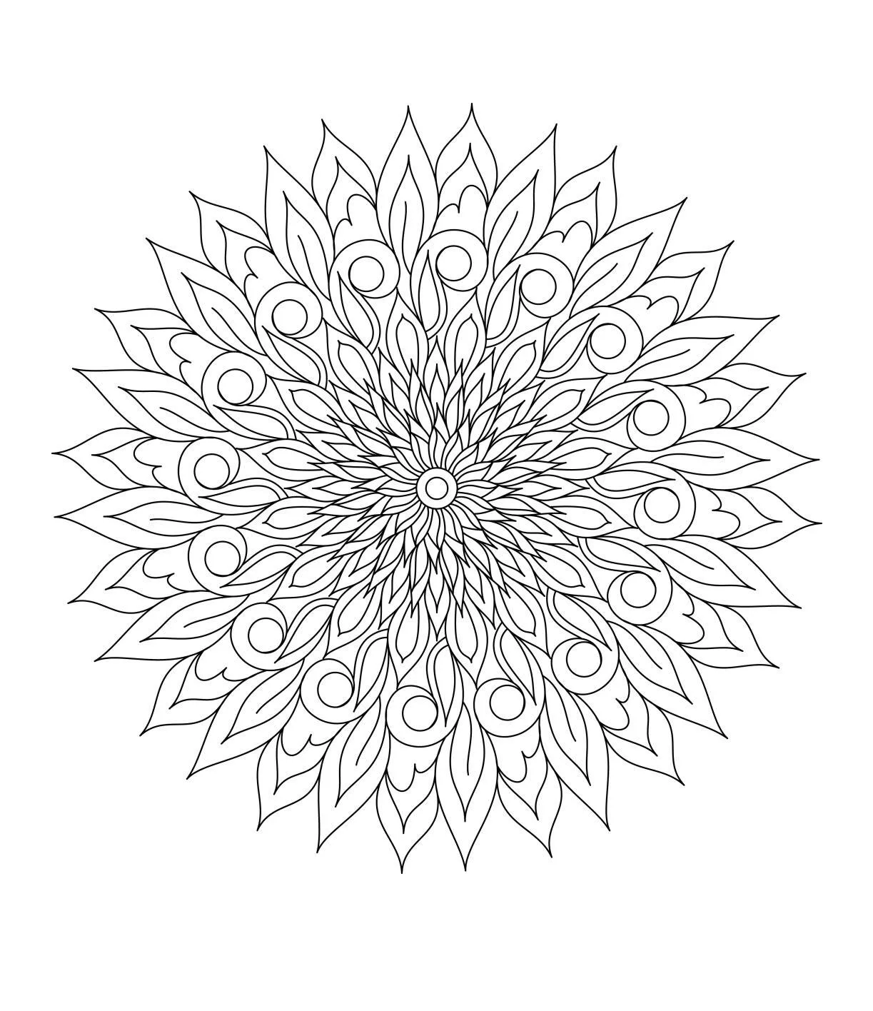 Desenho de Mandala Floral Complexa para Colorir