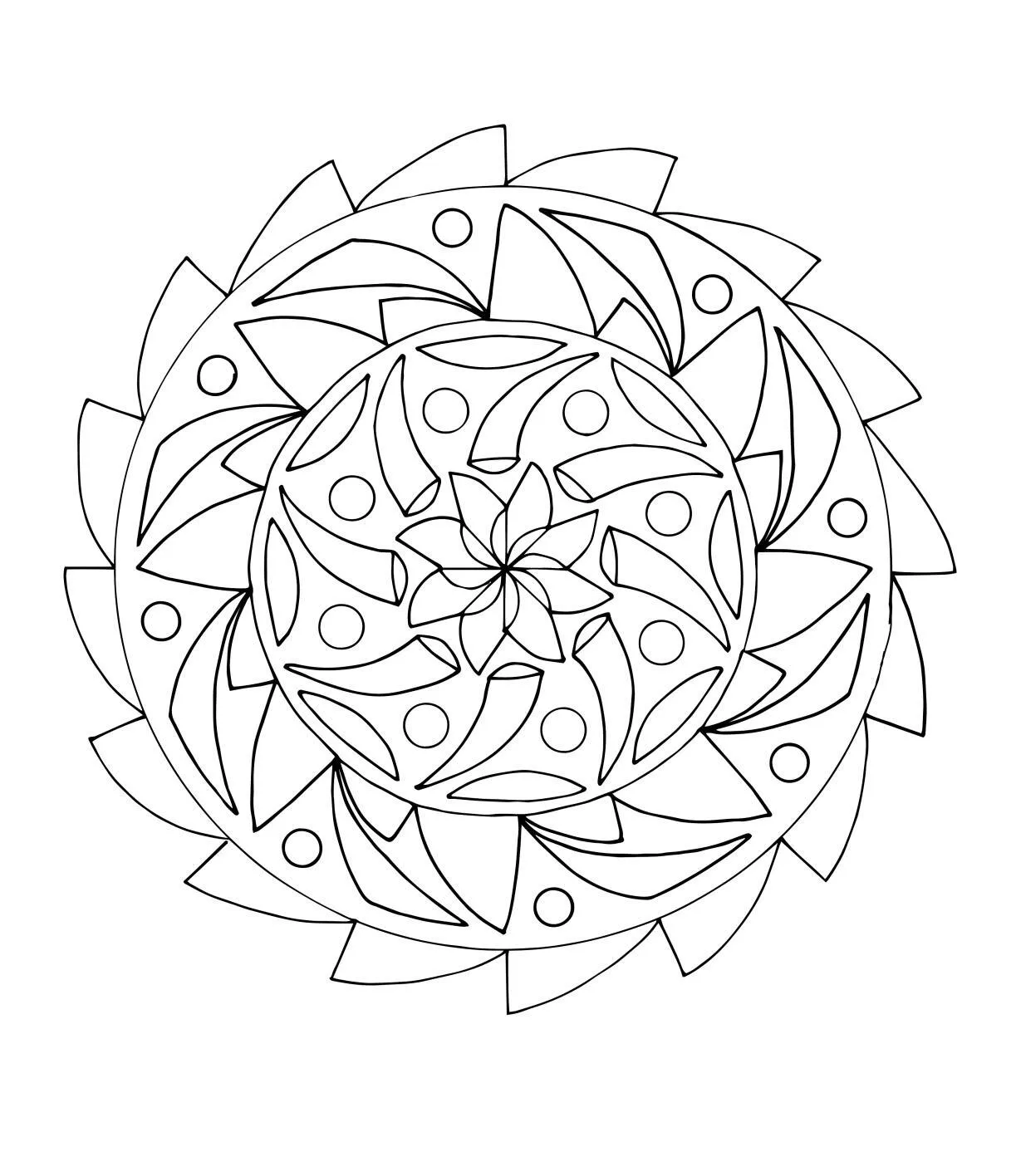 Desenho de Mandala Floral para Colorir