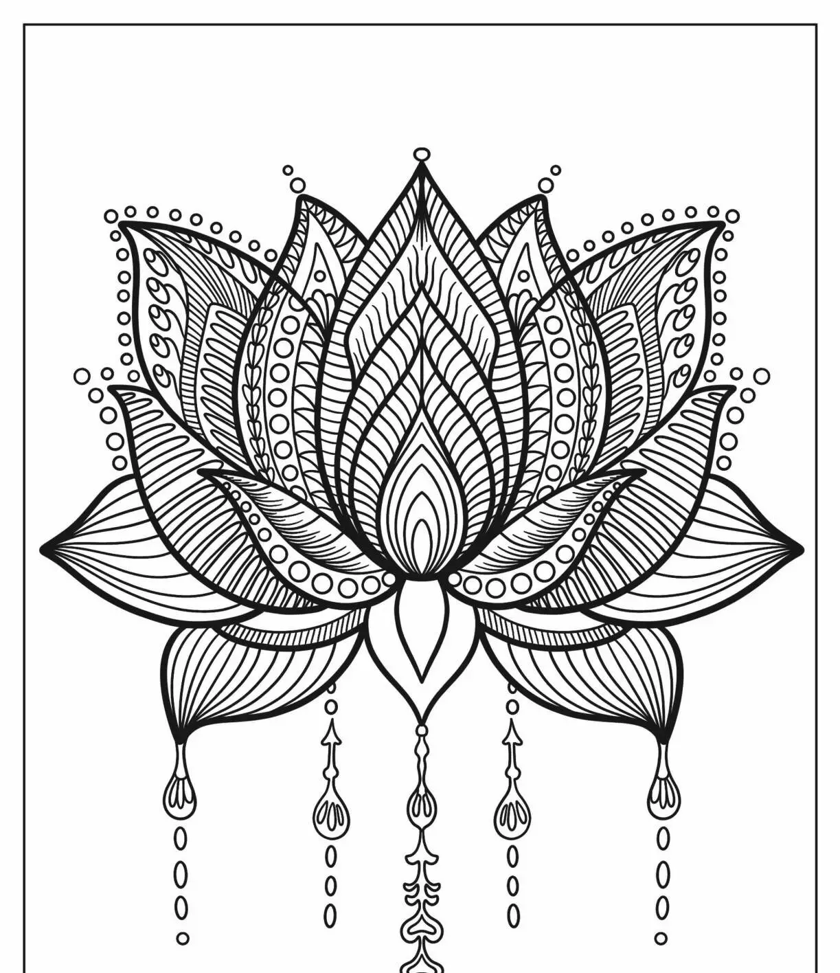 Desenho de Mandala Flor de Lótus para Colorir
