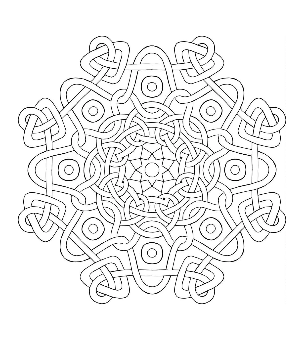 Desenho de Mandala Celta Intrincada para Colorir