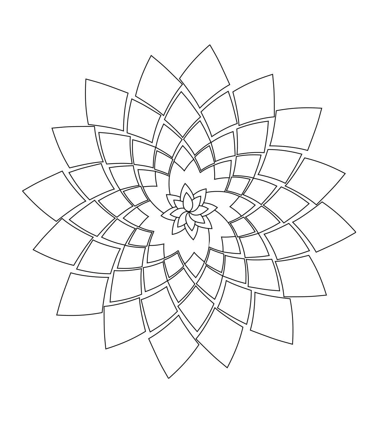 Desenho de Mandala Flor Geométrica para Colorir