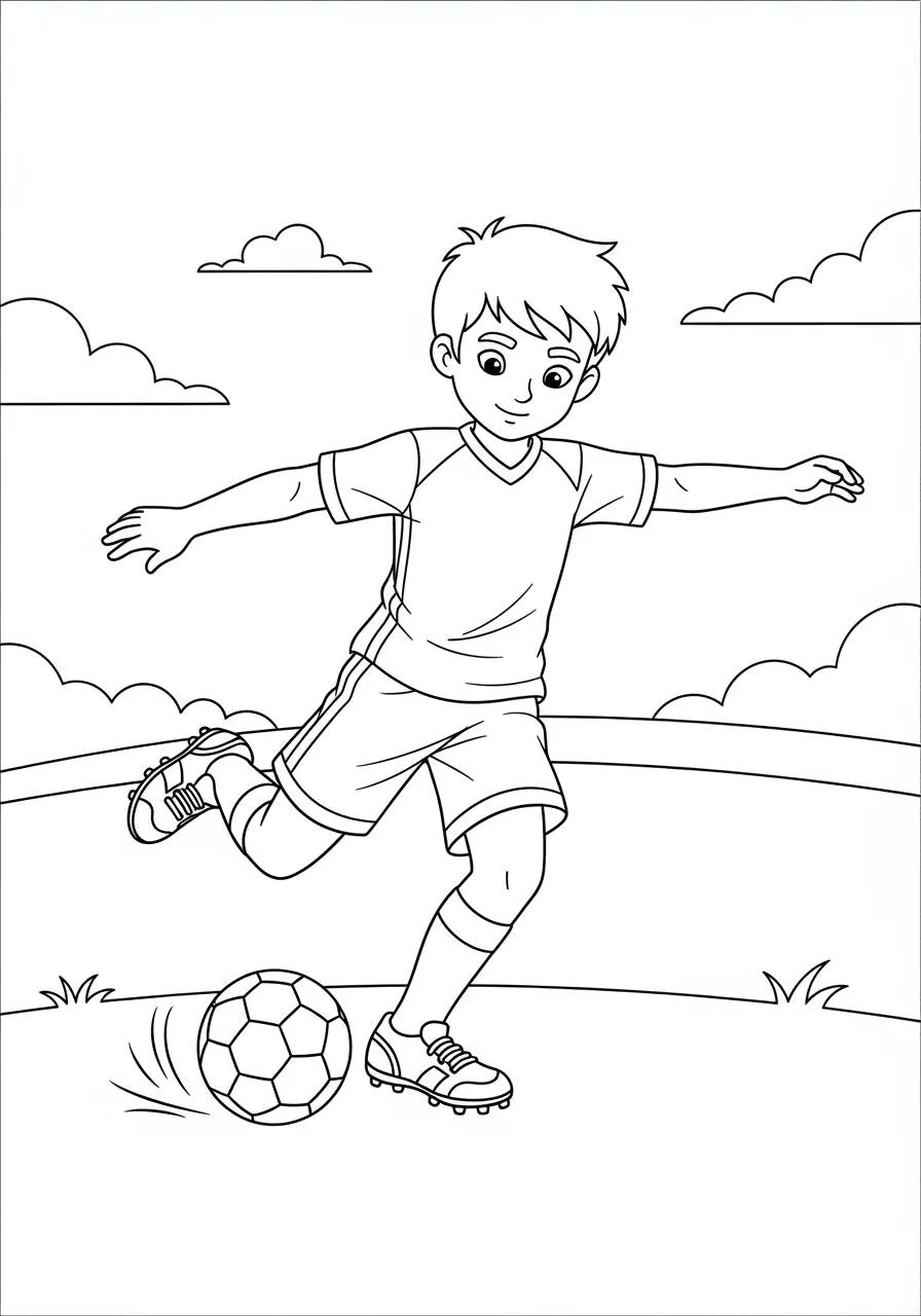 Football Coloring Page for Boys with Ball