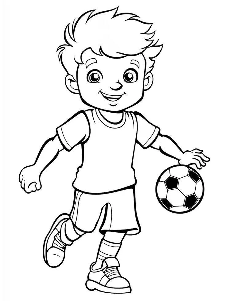 Football Coloring Page for Boys with Ball