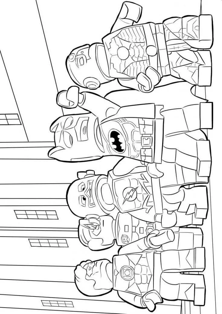 Coloring Block Super Heroes Drawing for Boys