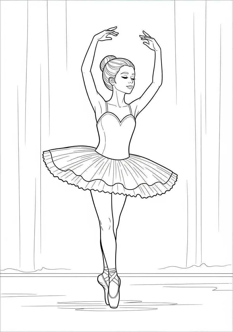 Desenho de Menina com Paraquedas para Colorir