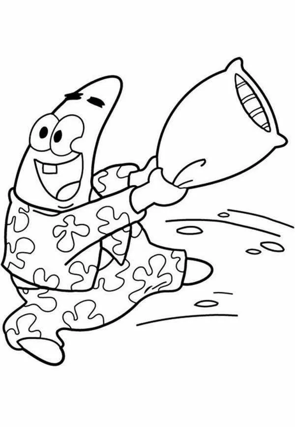 Desenho para Meninos de Guerra de Travesseiros para Colorir