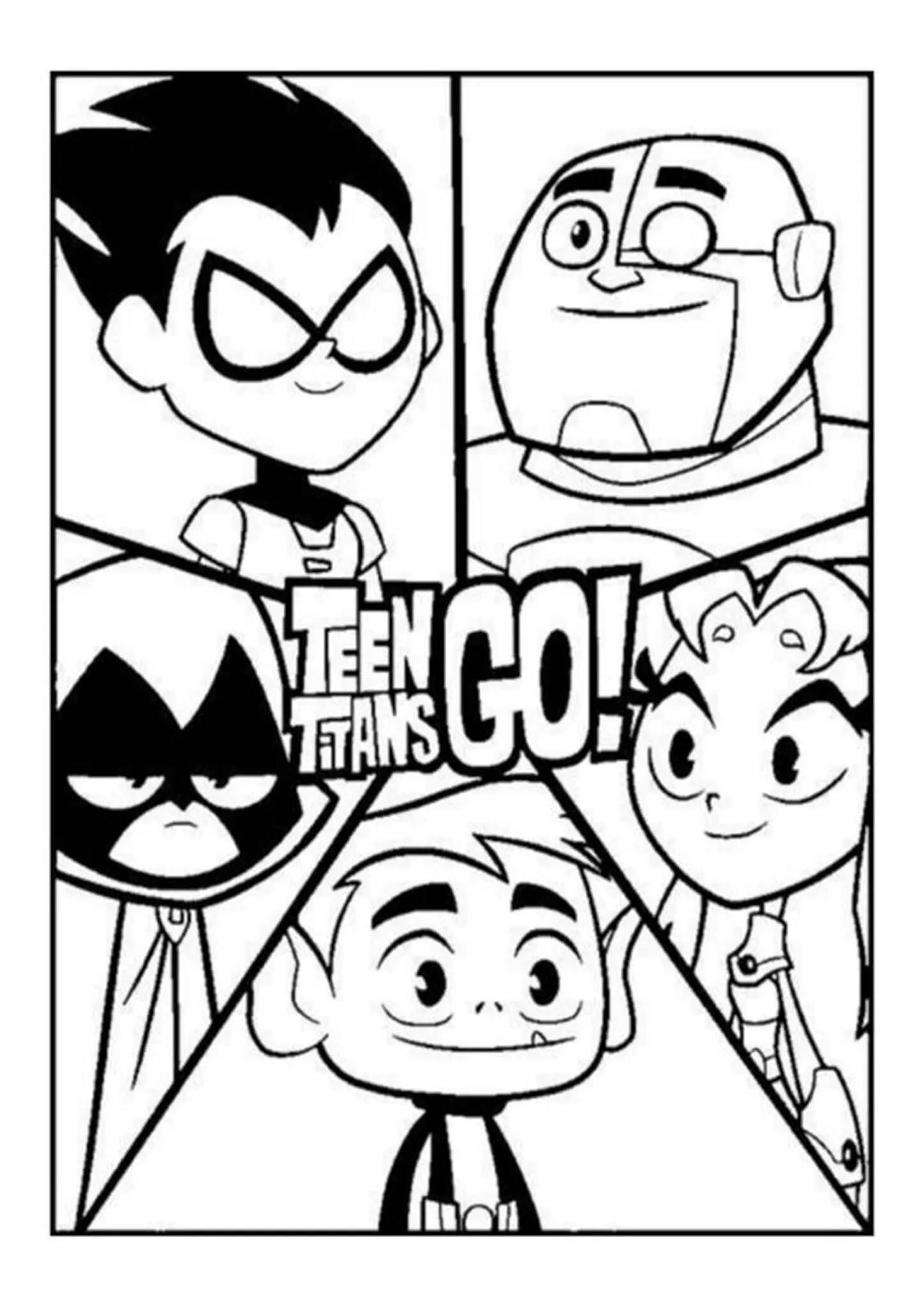 Teen Titans Go Super Heroes Coloring Page for Boys