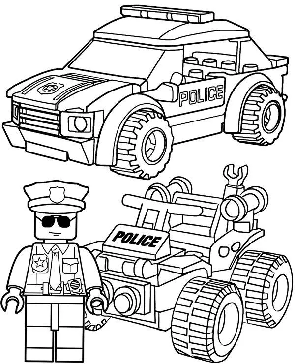 Police Car Coloring Page for Boys