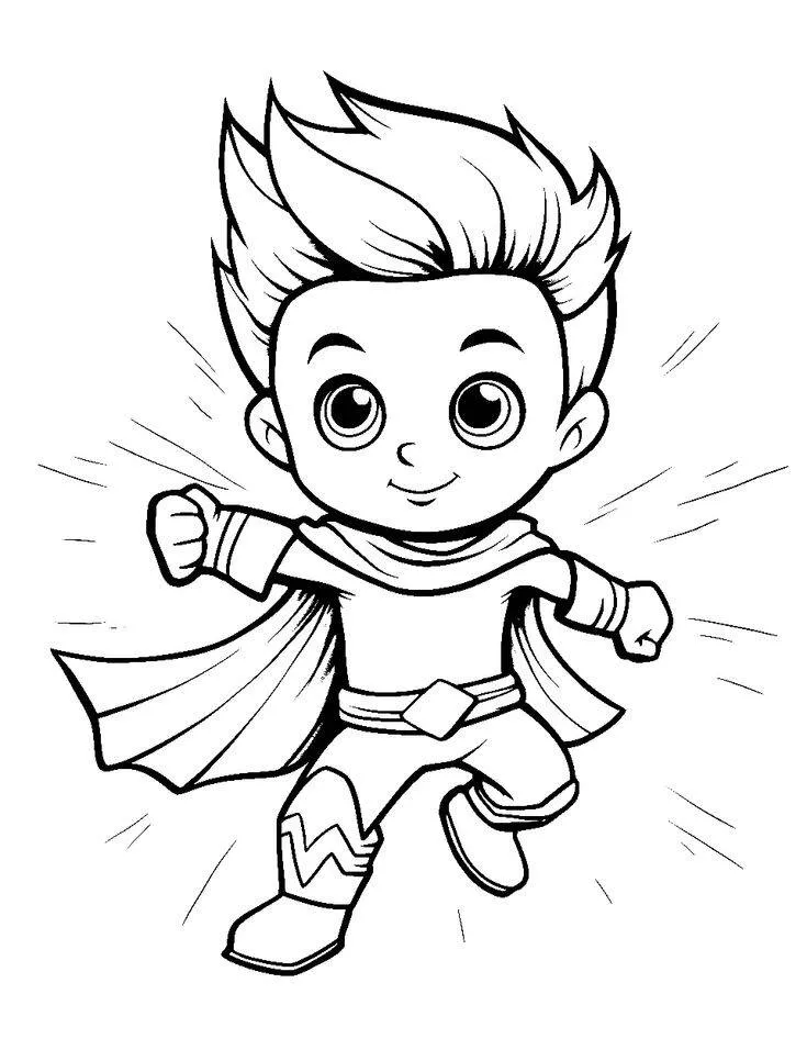 Super Hero Coloring Page for Boys