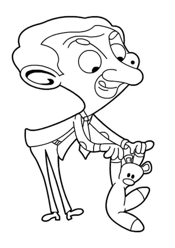 Fun Character Coloring Page for Boys with Teddy Bear
