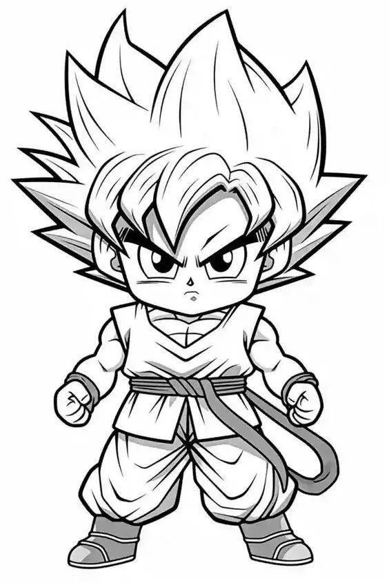 Anime Warrior Coloring Page for Boys