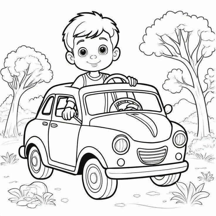 Car Coloring Page for Boys