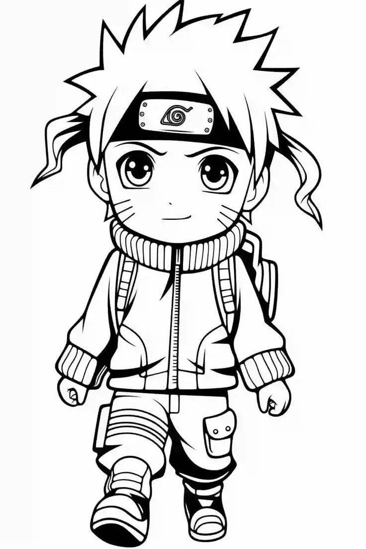 Desenho para Meninos do Ninja com Mochila para Colorir