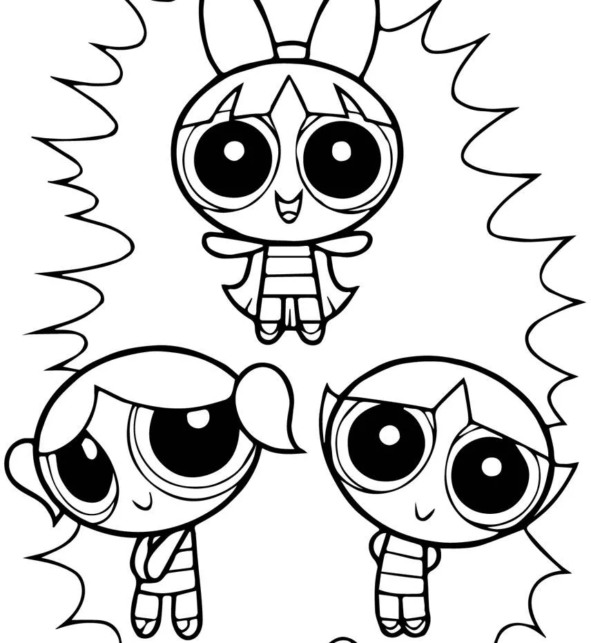 Desenho para Meninas das Meninas Superpoderosas para Colorir