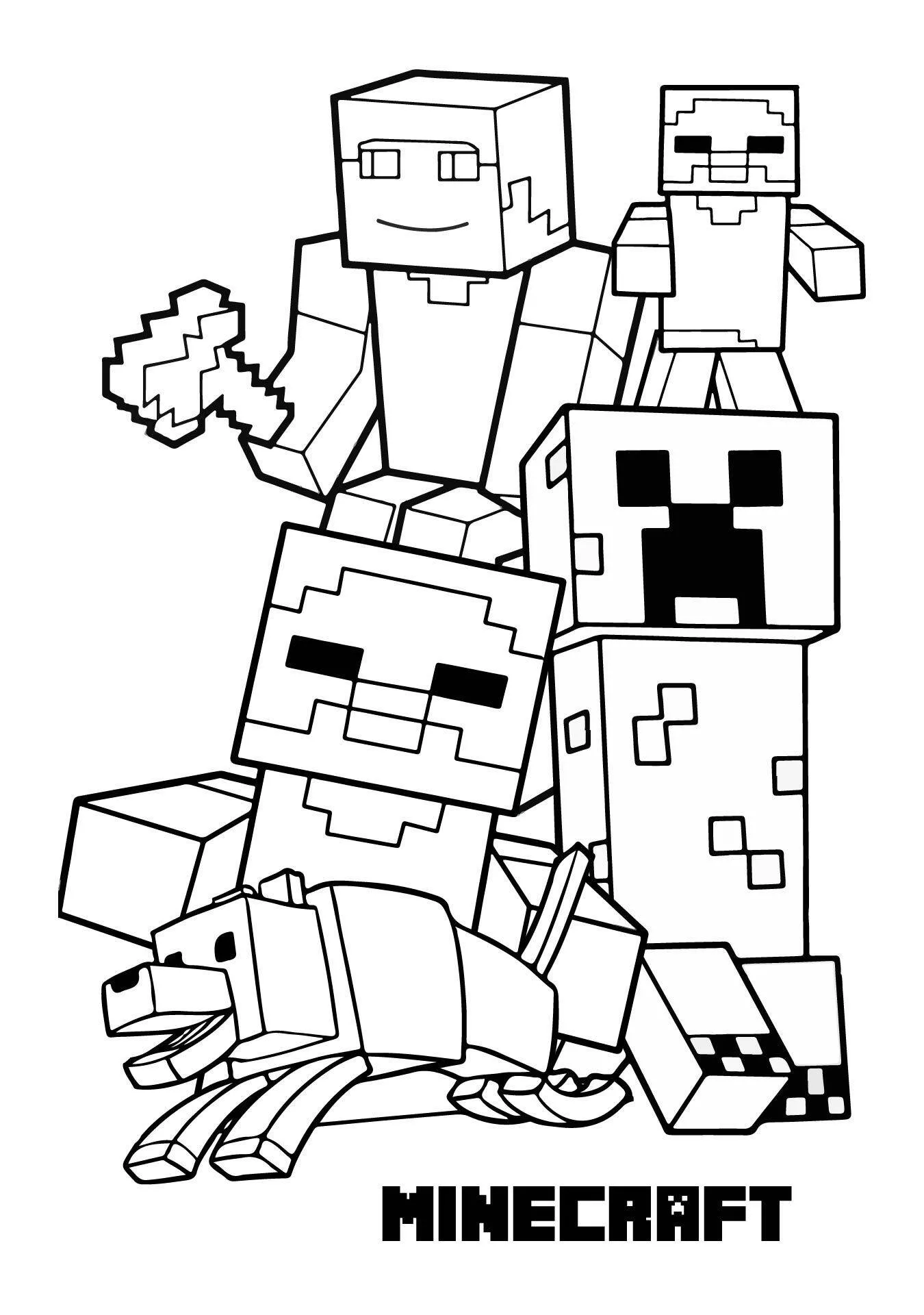 Desenho para Meninos de Minecraft para Colorir