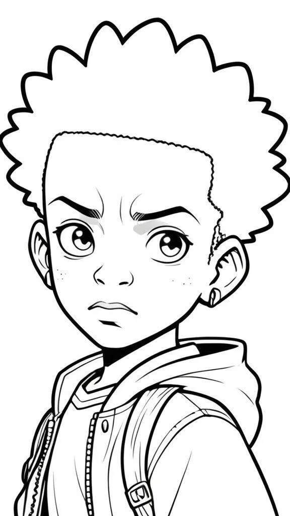 Desenho de Menino com Mochila para Colorir